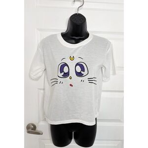 Sailor Moon Artemis Cat Face White Kawaii T-shirt Anime